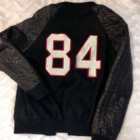 Faux leather bomber jacket, varsity style - Picture 4 of 5